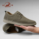 Ram leather shoes for men spring and summer breathable genuine leather men's shoes soft sole lightweight business casual shoes for men khaki 41