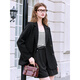 Betu Women's 2025 Spring New Suit Versatile Fashion Commuting Casual Suit Jacket Women 2502T55 Black M