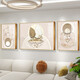 Pinturas de decoración de la sala de estar nórdica, murales de pared de fondo abstracto de lujo de lujo, pinturas de colgantes de porcelana de cristal de dormitorio simple moderna, TXMG12004, medio 80*60 cm/derecha 40*60 cm adecuado para 2.