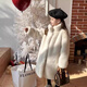 
Yuanyouling 2024 girls' winter clothing imitation mink coat warm winter clothing thickened fur integrated fur coat off white mink long sweater match 120