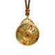 Canxian Ancient Golden Eight Treasures Compass Pendant Palace Enamel Filigree Hollow Clavicle Chain Braided Rope Long Sweater Chain Yellow