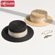 Coyojor Xiyao Home Silk chanvre tissé à la main Raffiah plateau plateau chapeau de vacances d'été chapelet de paille de soleil