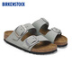 BIRKENSTOCK勃肯德国进口新品大扣女款鼠尾草绿牛皮绒面革Arizona双扣拖鞋 鼠尾草绿窄版1029311 37