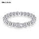 Miss JuJu pt950 platinum bracelet for men, high-quality platinum, domineering and lucky, brave round bead bracelets are thick, in stock, net weight 47.56g, about 10mm thick