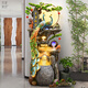 Pupan -Öffnungsornamente fließen und Bodenbelag Ornamente Leichte Luxus Wohnzimmer Fengshui Rad Pfauen Verdienen Geld Rockery Brunnen Wasser 9926 Kleine 106 cm