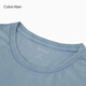 Calvin KleinJeans25春夏新款男士休闲潮流ck字母印花净色纯棉短袖T恤4RB854G CFF-星蓝 M
