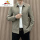 Espantapájaros (mexicano) otoño simple luz delgada delgada chaqueta transpirable edición de color sólido para hombres jóvenes estuardo casual chaqueta cremallera khaki 2xl [150170jin [Jin iguala 0.5 kg]]