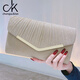 Chongsukei small&ck European and American fashion clutch women's envelope bag celebrity temperament dinner party bag wedding cheongsam bag women's triangular gold edge champagne color