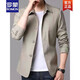 Veste de revers romon veste masculine printemps et automne mince affaires décontractée de papa d'âge moyen costume de couleur solide pour hommes veste polyvalente 1048 gris clair m