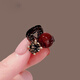 Two Worlds Red Mini Small Clip Women's Forehead Clip 2025 New Imitation Pearl Bangs Clip Hair Clip Hair Accessories Mini Flash Diamond Hair Clip