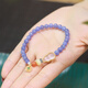 Shiyi Natural Single Circle Bracelet Ocean Heart Crystal Bracelet Tanzanite Handmade DIY Bracelet 5.5mm Jewelry Gift 14cm