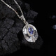 Canxian neues Design S925 Sterling Silber mit natürlicher Tansanit weißer Kristall Farbschatzkette für Frauen Hochzeit Halskette Halskette