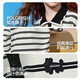 
ASK JUNIOR Children's Sweatshirt 2025 Autumn Contrast Striped Polo Collar Women's Middle-aged Children's Top Striped 150