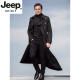 JEEP SPIRIT2025春秋款男款风衣超长款时尚薄款无里布外套过膝风衣男士风衣 卡其色 (无里布) M (140-160斤)