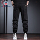 AEMAPE casual pants men's work clothes loose wide-leg harem pants summer European and American style with Martin boots men's black black regular S weight 100-125 Jin [Jin equals 0.5 kg]