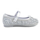 Saturday (St&Sat) Children's Shoes Girls Princess Shoes Spring New Girls Bow Sequin Single Shoes Performance Shoes Dancing Shoes Star Silver 29 Inner Length Approximately 19.1cm