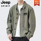 JEEP SPIRIT外套男款春秋季2025新款衬衫翻领秋装男士工装夹克初秋褂子上衣服 【升级版】K12806卡其 2XL 【建议140-160斤】