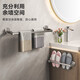 Oncle Mu Aspirat Tup Polon de serviette Salle de bain sans coup de poing de salle de bain pistolet grise grise de serviette murale double palette de rond de rangement à tige épaissie épaissie épaisse tasse de gris bole simple 40cm-9856