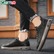 
CARTELO Shoes Men's Shoes Summer 2025 Fashion Casual Shoes Men's British Leather Shoes Men's Soft Sole Shoes Black 42