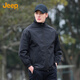 JEEP吉普男士外套时尚潮流百搭立领户外休闲运动夹克男 黑色 XL 
