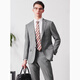 Por creaciones Cypress Pure Wool Suit Jacket for Men High-End Slim Business Single West Commuting Professe Formal Suit informal Gray 44