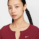 耐克（NIKE）女装2024冬季新款CNY短款修身鱼骨运动开衫HV8459 酒红|HV8459-677 L