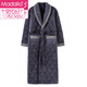 Modal Flanell Cotton Nighthots Herren Dreischicht verdickte und ausgedehnte große Pyjamas im Winter plus Samt warmes Bademantel 9925# L (170)