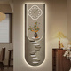 Kleine Maluhr Moderne Licht Luxus -Eingangsdekoration Maluhr Wanduhr Wohnzimmer Beleuchtung Zifferblatt Corridor Treppe Ecke Hintergrund Wandhänge Malerei DQ6210 [Dial Plus Licht - Plug -in -Modell] 35 Zoll [30*90 cm]