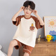 Children's pajamas boy pure cotton summer short-sleeved cute cartoon medium-sized boy boy home clothes suit summer cotton TN691# 130 size 14 (height 125-135cm weight 60Jin [Jin equals 0.5 kg])