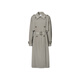 Evely [klassische Fortsetzung] Mint Mambo altmodische Struktur-Sensing-Doppelbrust-Long Windbreaker-Jacke für Frauen New Style Pearl Grey M 120-135jin [Jin ist 0,5 kg]