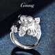 GsunG platinum PT950 ring cold style men's domineering pure platinum wolf ring niche retro versatile wolf head ring. Priced by gram, please contact customer service before bidding.