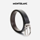 万宝龙MONTBLANC椭圆针扣黑棕双面腰带皮带3cm 38157/128135 礼物