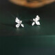 Guanpu Pavilion Fat Donglai same style pt950 platinum earrings moissanite white gold women's diamond earrings small diamond earrings super sparkling temperament new leaf earrings pair certificate + gift box