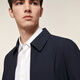 EMZ Ordos [including mulberry silk] wool jacket spring business casual high-end men's formal lapel jacket Navy blue XL 180/100A