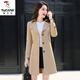 Woodpecker high-end windbreaker jacket for women 2024 spring and autumn new fashion Korean style mid-length slim slim temperament versatile top Khaki M 90Jin Jin is equal to within 0.5 kg