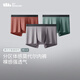 Beneunder Modal men's underwear 3 pairs of markless crotch antibacterial ice silk boxer pants breathable sports boxer pants moon tuff + dusk black + gray and olive green 3 pieces M