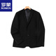 ROMON suit suit men's three-piece Korean style fashion professional wedding groomsmen suit work group suit formal suit two-button black jacket + shirt + trousers 2XL 130-145Jin Jin equals 0.5 kg