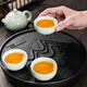 An Junsheng Kung Fu tea set tea tray small set one pot four cups portable home dormitory hotel teapot tea cup simple black purple sand 1 pot four cups + melamine round black plate - Yuanshan