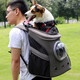 Japanese imported dog backpack, pet outing portable bag, dog backpack, book bag, Corgi Shiba Inu Maine Coon cat bag, large canvas khaki ---- gold accessories, standard four-piece set + clover