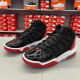 Nike (NIKE) basketball shoes women's shoes, new summer AIR JORDAN large children's shoes, shock-cushioning and wear-resistant mid-top sports and casual shoes AQ9214-006/black and red 35.5