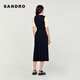 SANDRO女装黑色气质长款针织法式连衣裙SFPRO03177 黑色 36