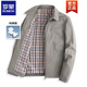 Romon (ROMON) [pure cotton fabric] middle-aged and elderly dad spring and autumn coat men's lapel jacket spring and autumn new top K2122 khaki 17060Jin [Jin equals 0.5 kg] to 90Jin [Jin equals 0.5 kg] M