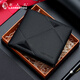 Alter Mann des Mannes (Laorentou) Brieftasche Herren wahrer Kuhlattenkurzkartentasche Business Wallet Giftbox für Freundes Geburtstagsgeschenk