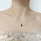 Puli 18K sand gold gourd pendant color gold rose gold plated pendant red agate clavicle chain set chain gift for women 18K gold rose gold (single pendant) small gourd