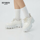 Deep Atem Tief Atem Frauenschuhe Kowide Dicker alleiner Top -Gurt -Gentlemen -Schuhe Frauenschuhe Dicke Sohle Schuhe Ax13066 Weiß 36