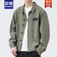 
ROMON jacket men's spring 2025 new shirt lapel spring men's work jacket early autumn jacket top [upgrade version] K12806 gray 2XL [recommended 140160Jin [Jin equals 0.5 kg]]