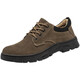 Huilijun Labour Protection Shoes Herren-Anti-Smash, Anti-Punktion, atmungsaktiv und geruchsfestem Schweißstahl Kopfkleidung-resistentes lässiges Kuhpferd-Sicherheitsschuh 838 Khaki Four Seasons 41