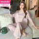 Modal Chinese Style New Chinese Ice and Snow Silk Classic Hanfu Pyjamas Feel's Feel's Spring and Summer Retro Buckle Home Clothing Set Sy- [728 # Light Purple] Femmes M [80-105Jin [Jin est égal à 0,5 kg]]]