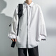Homlean Japanese simple long-sleeved shirt men's autumn casual inner wear high-end lapel jacket HL11 white 2XL