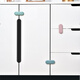 
Drawer buckle prevent baby cabinet fixing snap kid safety lock refrigerator door cabinet door lock door opening drawer lock gray [8 short locks] double switch